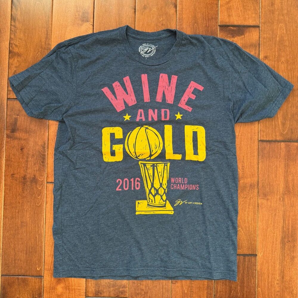 GV Art + Design Cleveland Cavaliers 2016 Champions T-Shirt Large Wine & Gold